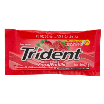 CHICLE TRIDENT FRUTILLA 8.5...